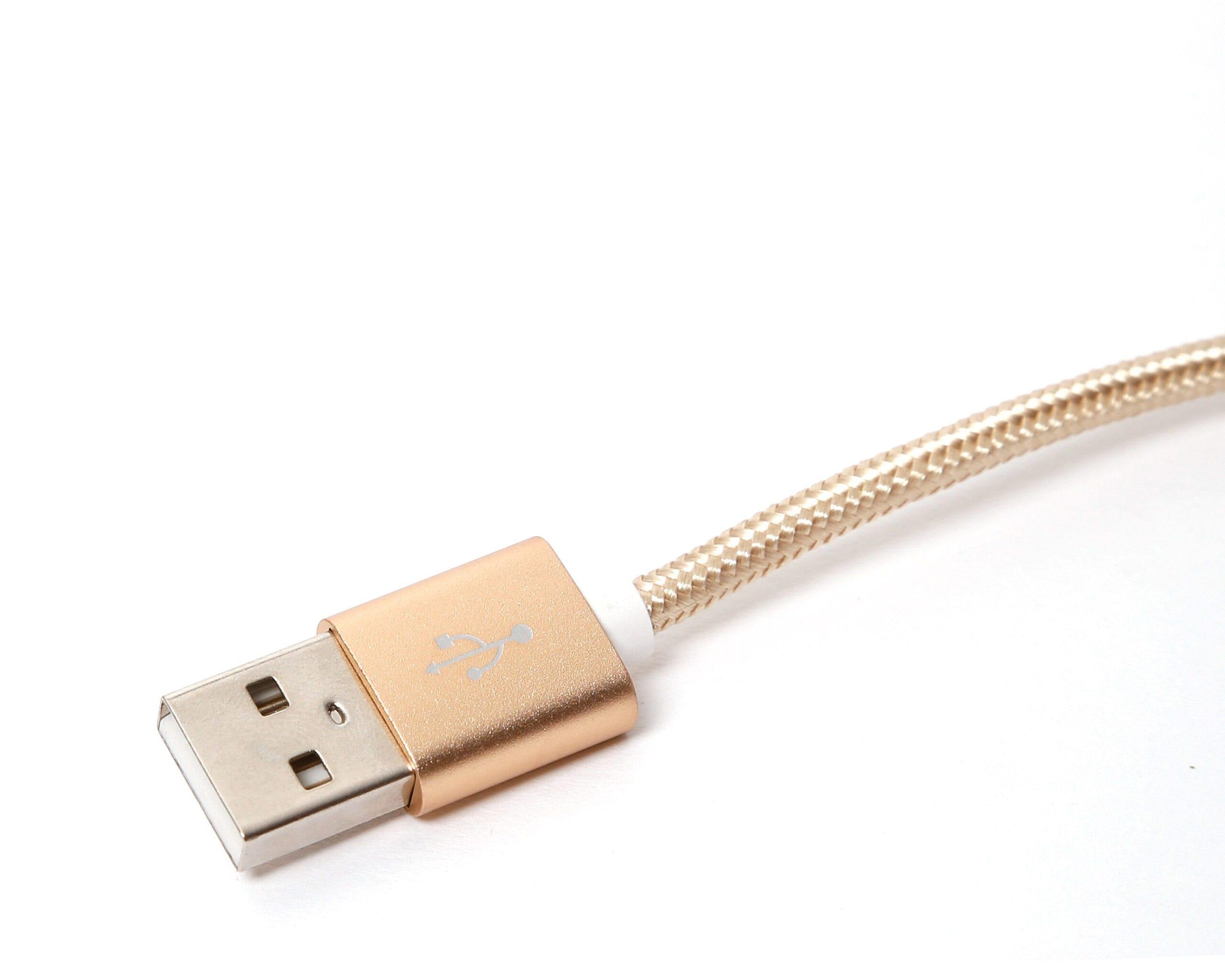 SYNC RAY CABLE DUAL MICRO USB BC40 ADAPTADOR LIGHTNING DORADO - Sync Ray
