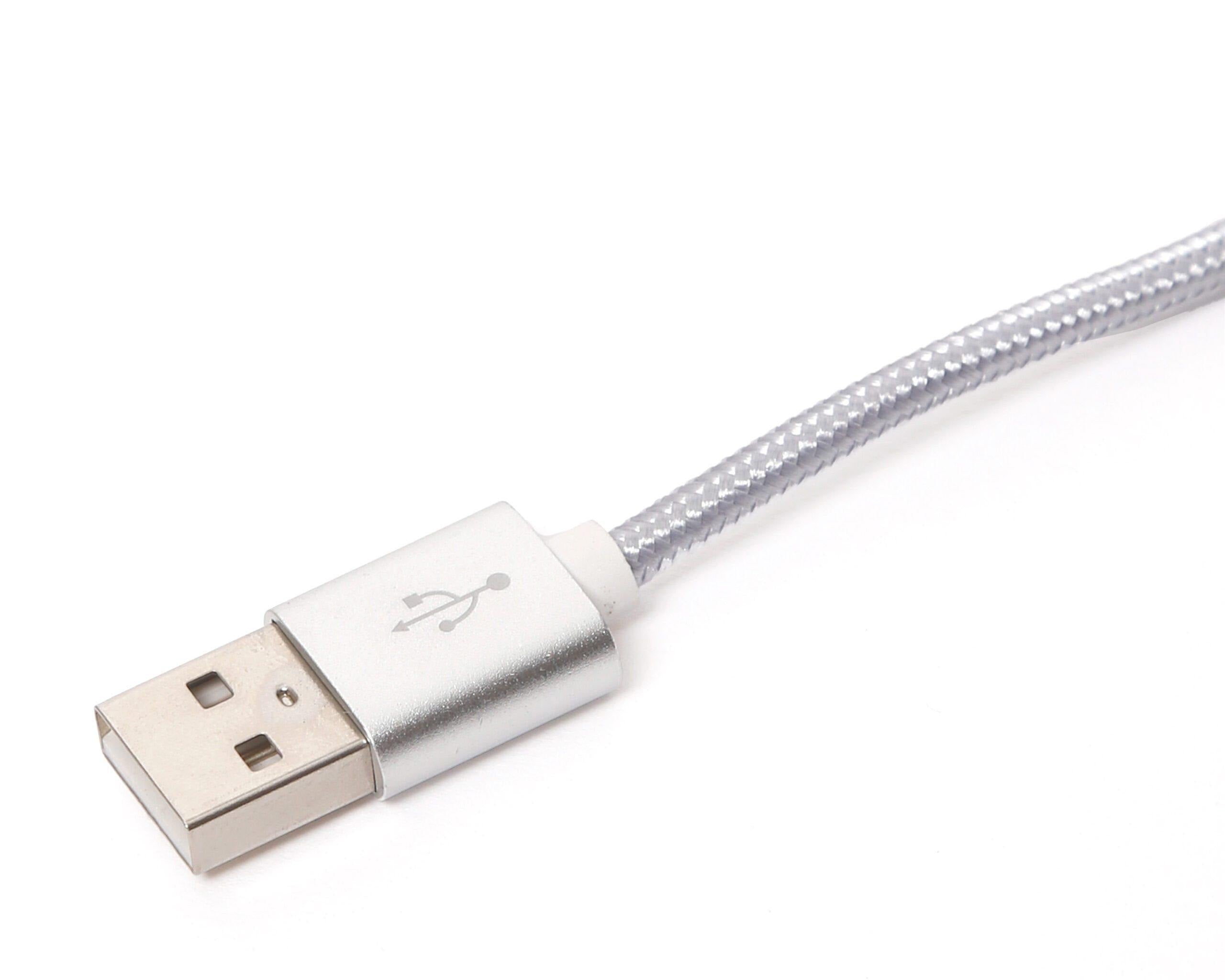 SYNC RAY CABLE DUAL MICRO USB BC40 ADAPTADOR LIGHTNING PLATA - Sync Ray