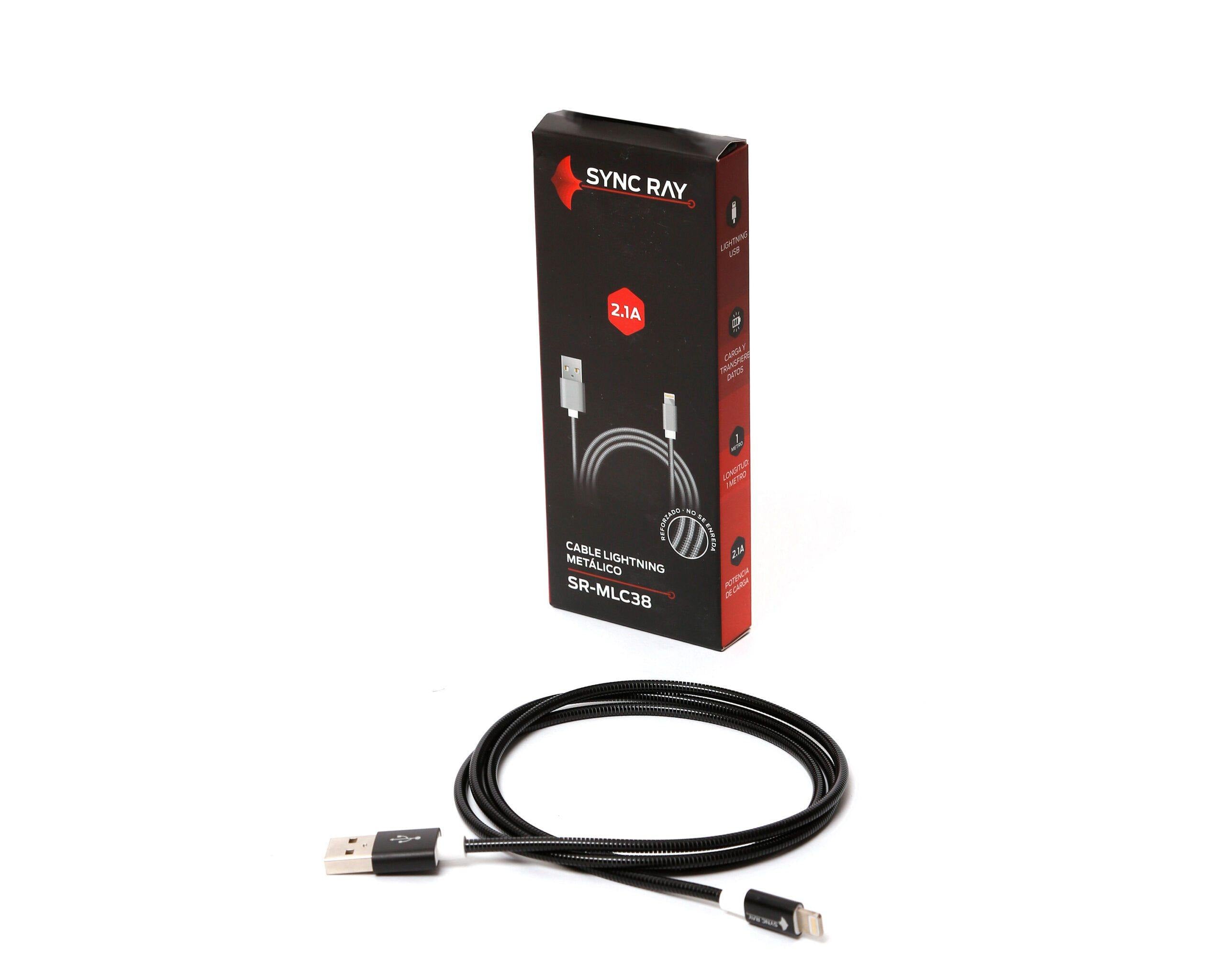 SYNC RAY CABLE MICRO USB MMC37 METALICO NEGRO - Sync Ray