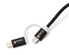 SYNC RAY CABLE DUAL MICRO USB BC40 ADAPTADOR LIGHTNING NEGRO - Sync Ray