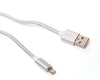 SYNC RAY CABLE LIGHTNING BLC36 TRENZADO PLATEADO - Sync Ray