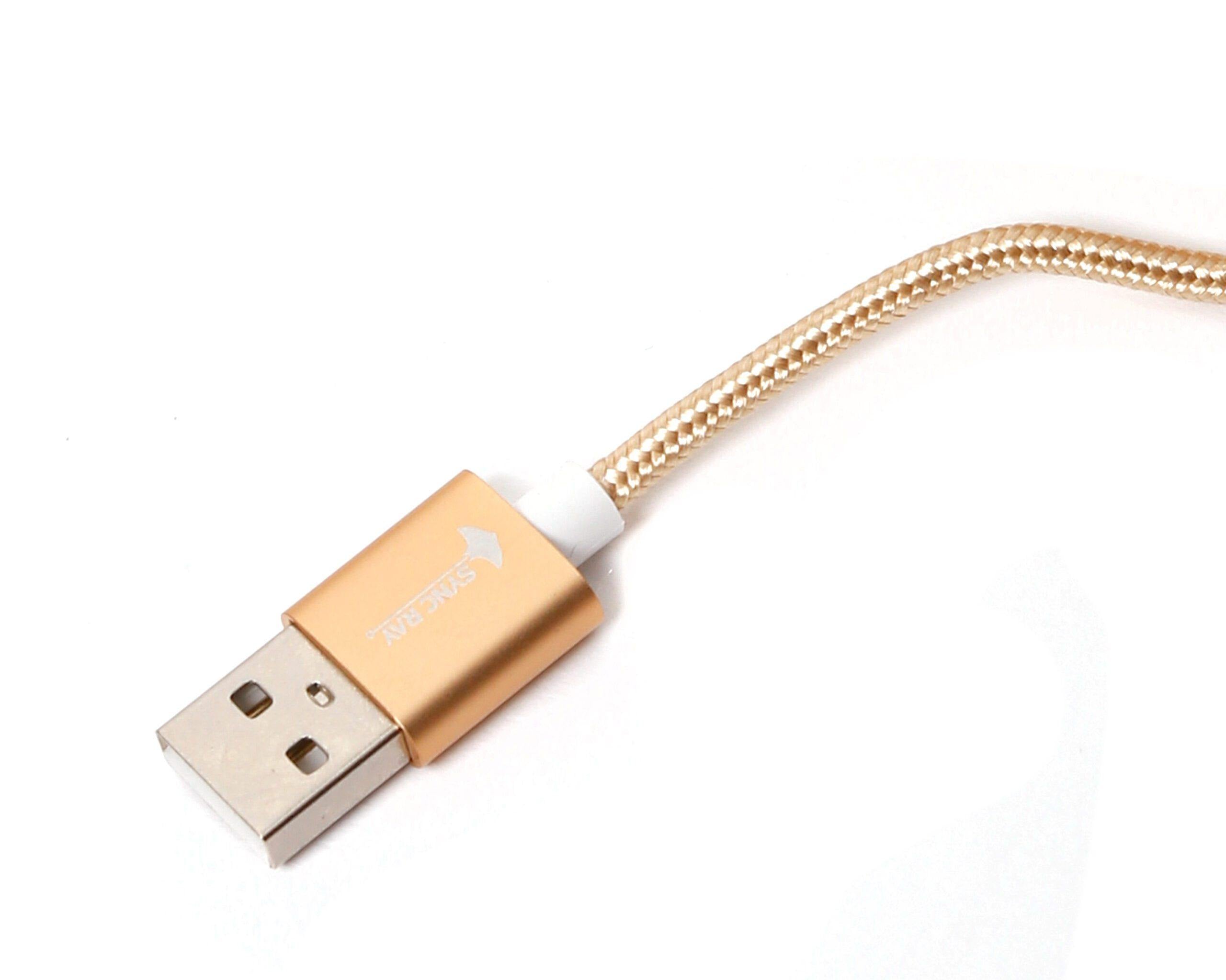 Cable Micro USB a USB Reforzado GOLD - Sync Ray