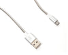 SYNC RAY CABLE MICRO USB MMC37 METALICO PLATEADO - Sync Ray